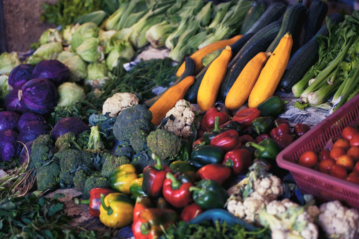 Fresh vegetables and nutritious foods for prostate health